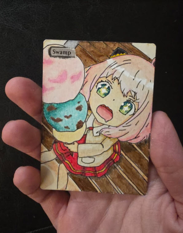 Anya Forger from Spy Family | MTG Swamp Card